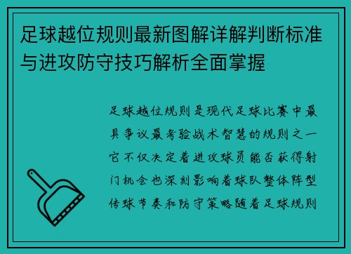 足球越位规则最新图解详解判断标准与进攻防守技巧解析全面掌握 足球越位规则最新图解详解判断标准与进攻防守技巧解析全面掌握